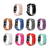 GinCoband 10PCS Fitbit Charge2 Replacement Bands for Fitbit Charge 2 Fitness Wristband with Metal Clasps (set of 10, Small)