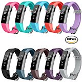 Fitbit Alta Bands,Greeninsync(TM) Watch Buckle Design Fitbit Alta Accessory Replacement Bands Large Small 10 pack for Man Women Kids