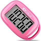 3DActive Simple Step Counter Walking 3D Pedometer with Lanyard, A420S (Pink)