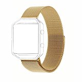 Fitbit Blaze Band Large (6.1-9.3 in), PUGO TOP Milanese Loop Stainless Steel Wristband for Fitbit Blaze Smart Fitness Watch, Large, Gold