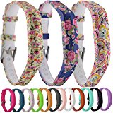 Huishang Flex 2 Accessory Bands for Fitbit Flex 2 / Fitbit flex2, With Chrome Claspor Soft Silicone Fitness Bracelet Strap ,Wrist Band Adjustable Repalcement (Rose,Owl,Water)