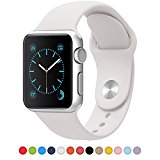 Apple Watch Band 42mm, iSTYLE 42mm iWatch Strap TPU Soft Silicone Replacement Sport Band for 42mm Apple Watch All Series – 42MM TPU Large White