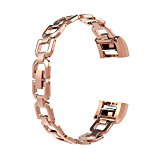 Wearlizer Metal Replacement Bands for Fitbit Charge 2 – Rose Gold
