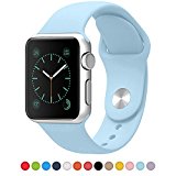 Apple Watch Band 38mm, iSTYLE iWatch 38mm TPU Strap Soft Silicon Replacement Sport Band for Apple Watch iWatch – 38MM TPU Small Teal