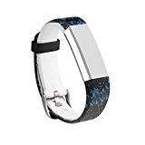 I-SMILE Newest Replacement Wristband With Secure Clasps for Fitbit Alta Only(No tracker, Replacement Bands Only) (Blue-black)