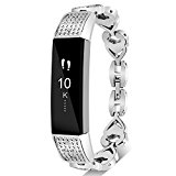 Fitbit Alta Wristband/Fitbit Alta Band/Fitbit Alta Bracelet/Fitbit Alta Replacement Band/Fitbit Alta Accessory, VOMA Design Stainless Steel Sweetie(Silver)