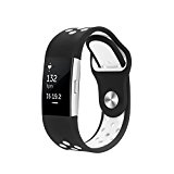 Fitbit Charge 2 Band, Hanlesi Silica gel Soft Silicone Adjustable Fashion Replacement Sport Strap Band for Fitbit Charger 2 Smartwatch Heart Rate Fitness Wristband