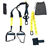 FLYMEI Top Quality Suspension Straps Body Fitness Trainer Pro Kit, Resistance Home Workout Gym Fitness Yoga Training, Military Training Strap Band