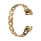 Wearlizer Metal Replacement Bands for Fitbit Charge 2 – Gold