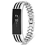 Fitbit Alta Wristband/Fitbit Alta Band/Fitbit Alta Bracelet/Fitbit Alta Replacement Band/Fitbit Alta Accessory, VOMA Design Stainless Steel Diamond(silver)