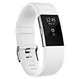 Fitbit Charge 2 Bands, AK Classic Edition Adjustable Comfortable Replacement Wristbands for Fitbit Charge 2 Heart Rate [No Tracker] (White, Small)