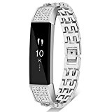 Fitbit Alta Wristband/Fitbit Alta Band/Fitbit Alta Bracelet/Fitbit Alta Replacement Band/Fitbit Alta Accessory, VOMA Design Stainless Steel Style E(Silver)