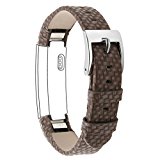 Henoda Leather Bands for Fitbit Alta,Alta Strap Style (Weave Taupe)