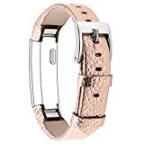 Henoda Leather Bands for Fitbit Alta,Alta Strap Style (Rose Gold)