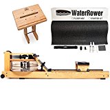 WaterRower Natural Rowing Machine Bundle – S4 Monitor, Laptop Stand and External Starter Kit