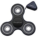 Tri-Spinner Fidget Toy 3D Printing Ceramic with Premium Quality EDC Focus Toy for Kids & Adults (Black)