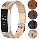 Fitbit Alta Wristband/Fitbit Alta Band/Fitbit Alta Bracelet/Fitbit Alta Replacement Band/Fitbit Alta Accessory, VOMA Design Genuine Leather(gold)