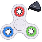 Tri-Spinner Fidget Toy 3D Printing Ceramic with Premium Quality EDC Focus Toy for Kids & Adults (New White)