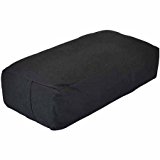 YogaDirect Supportive Rectangular Cotton Yoga Bolster (Black)