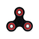 Cppslee Hands Fidget Spinner Toy Stress Reducer- Perfect For ADD, ADHD, Anxiety, and Autism Adult Children (black + red)