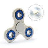 Hand spinner Tri-Spinner Fingertip gyroscope Toy Fidgets Hand Spinner Increase kids toys Adult Funny Anti Stress Toys Gifts (White shell blue, red and green) (White)