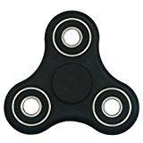 Hand Spinner Tri-Spinner Fidget Spinner Toy Stress Reducer – Perfect For ADD, ADHD, Anxiety, and Autism Adult Children – Spins Last for 2mins (Black-New)