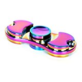 Taold Rainbow Color 2 Sides Fidget Spinner Toy Relieve Stress High Speed Focus Toy for Killing Time (Rainbow)