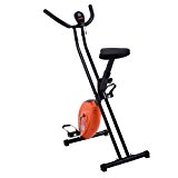 Goplus Folding Exercise Bike Cardio Workout Upright Cycling Magnetic Fitness Stationary (Orange)