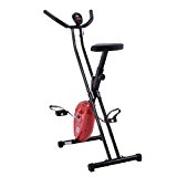 Goplus Folding Exercise Bike Cardio Workout Upright Cycling Magnetic Fitness Stationary (Red)