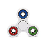 Cppslee Hands Fidget Spinner Toy Stress Reducer- Perfect For ADD, ADHD, Anxiety, and Autism Adult Children (White + colorful)