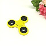 Hand spinner Tri-Spinner Fingertip gyroscope Toy Fidgets Hand Spinner Increase kids toys Adult Funny Anti Stress Toys Gifts (White shell blue, red and green) (Yellow)