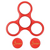 JINSEY 4-Mins Tri-Spinner Fidget Toys, [3D Figit] Ultra Fast Bearings Finger Spinners Good for ADHD EDC Hand Killing Time, The Longest Spin Time Spinner Toy(Red)