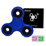 SENQIAO Tri Fidget Hand EDC Finger Spinner Toy Stress Reducer with Premier Ceramic bearing For ADD, ADHD, Anxiety, and Autism Adult Children (Blue)