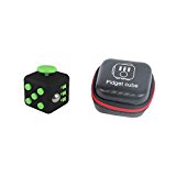 Fun Cube Relieves Stress And Anxiety Fidget Toy for Children and Adults (Black/Green)