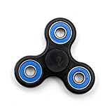 Hand spinner Tri-Spinner Fingertip gyroscope Toy Fidgets Hand Spinner Increase kids toys Adult Funny Anti Stress Toys Gifts (White shell blue, red and green) (Black and blue)