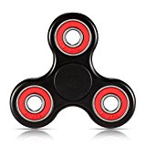 TOMOMO Tri-Spinner Fidget Toy With Premium Hybrid Ceramic Bearing (Black-red)