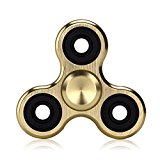 Fidget Spinner, TILO Spinner Fidget Tri-Spinner Fidget Toy Hybrid Bearing EDC Focus Toy Finger Top for Killing Time Spins 2-5 Min (Gold Aluminum Alloy)