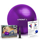 Exercise Ball (Multiple Sizes) for Fitness, Stability, Balance & Yoga – Workout Guide & Quick Pump Included – Anit Burst Professional Quality Design (Purple, 55CM)