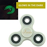 JINSEY 4-Mins Glow in the Dark Tri-Spinner Fidget Toys, [3D Figit] Ultra Fast Bearings Finger Spinners Good for ADHD EDC Hand Killing Time, The Longest Spin Time Spinner Toys(Fluorescence)