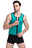 NonEcho Men’s Slimming Sweat Vest Hot Neoprene Sauna Body Shapers, Green, Medium