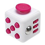 Fidget Cube Relieves Stress And Anxiety for Children and Adults Anxiety Attention Toy (Pink, White)