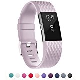 Bands for Fitbit Charge 2, Classic Fitness Replacement Accessories Wrist Band for 2016 Fitbit Charge 2,Diamond Lavender