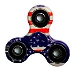 Briliiantllc Colorful Camo Tri-Spinner Hand Fidget Spinner Toy for ADHD EDC Focus Relieves Anxiety and Boredom … (Flag)