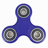 CASOFU Tri-Spinner Fidget Spinner Toy Stress Reducer Ceramic Bearing – Perfect For ADD, ADHD, Anxiety, and Autism Adult Children ,Blue – D