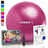 Exercise Ball (Multiple Sizes) for Fitness, Stability, Balance & Yoga – Workout Guide & Quick Pump Included – Anit Burst Professional Quality Design (Pink, 45CM)