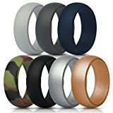 ThunderFit Silicone Rings, 7 Pack Wedding Bands for Men – 8.7 mm wide