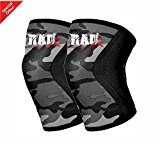 RAD (1 Pair) Neoprene Knee Brace Support Wraps Pain Injury Relief Sleeves Bandage Camouflage Gray (Large / XL)