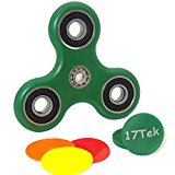 17Tek Tri-Spinner EDC Fidget Hand Spinner Fingertip Focus Toy Relieves Stress and Anxiety (Green)