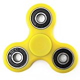 Tri Fidget Hand Spinner Toy Stress Reducer Ultra Durable High Speed Ceramic Bearing Fidget Finger Toy Guarantee 1 Min Spin Time Perfect for ADD ADHD Anxiety Autism And Stress Relief (YELLOW)