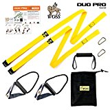 WOSS DUO PRO Suspension Strap Body Weight Fitness Trainer, Made in USA (Yellow)